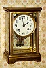C.1910, Vermont Clock Co., Crystal Regulator, brass and 4-glass, 8-day gong striking clock.