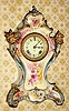 C.1895, Ansonia Clock Co., Royal Bonn, 8-day time and gong strike, porcelain mantel clock.