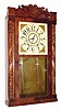 C.1835, R. E. Northrop, New Haven, CT., 30-hour time/strike wood movement carved half column and splat shelf clock.