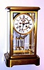 C.1900, French, Brass and Glass crystal regulator, 8-day gong strike, with open escapement on dial.