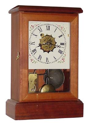 C.1870, Seth Thomas 1-Day MOVEMENT, now in a NEW, well made cherry case, and with separate alarm in the base. — Antique Clocks Price Guide