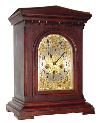 C.1910. German, Junghans, Westminster Chime, mahogany case mantel clock, 8-day with subsidiary dials for F/S and Chime/Silent. — Antique Clocks Price Guide