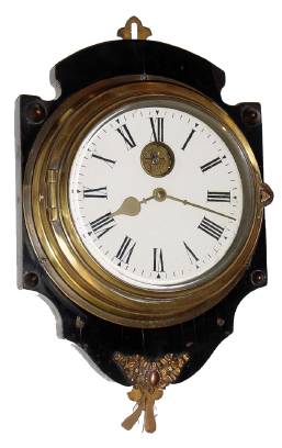 C.1890, Farcot, Paris, 8-day, decorative wall timepiece, with exposed platform/balance. — Antique Clocks Price Guide