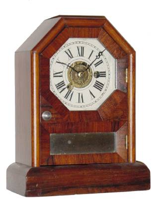 C.1870, Seth Thomas Clock Co., "Octagon Top E", 30-hour time/alarm cottage timepiece. — Antique Clocks Price Guide
