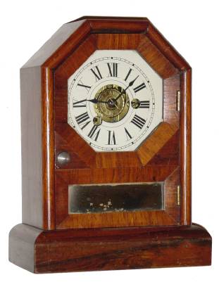 C.1870, Seth Thomas Clock Co., "Octagon Top E", 30-hour time/alarm cottage timepiece. — Antique Clocks Price Guide