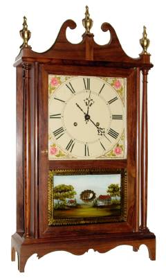 C.1966, R. P. Ortner, East Boothbay, Maine, 8-day time/strike miniature Pillar and Scroll mantel clock. — Antique Clocks Price Guide