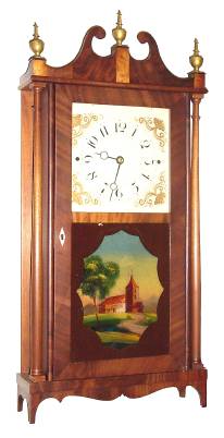 C.1825, Norris North, Torrington, Conn, miniature pillar and scroll, with restorations. — Antique Clocks Price Guide