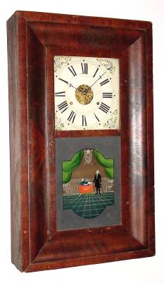 C.1845, Sperry and Shaw, Courtlandt St, New York, 30 hour OG, mahogany cased shelf clock, 2-weight time and strike. — Antique Clocks Price Guide