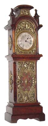C.1900 French, for the English market, 8-day, miniature oak tall clock timepiece. — Antique Clocks Price Guide