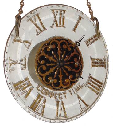 C.1901 Ansonia Clock Co., "Correct Time", 30-hour lever movement glass dial wall timepiece. — Antique Clocks Price Guide