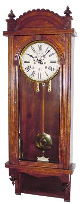 C.1891, Waterbury, Regulator No. 3 (?), 2-weight, timepiece in an oak case. — Antique Clocks Price Guide