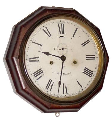 C.1900, Seth Thomas Clock Co., 8-day "LEVER, 10 Inch, Time", ten sided, with double spring timepiece movement. — Antique Clocks Price Guide