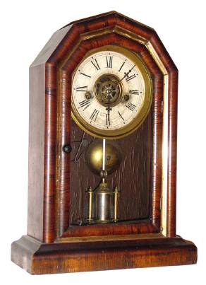 C.1883, Waterbury Clock Co., "Cardinal, V.P.", 30-hour time, strike and alarm, mantel clock. — Antique Clocks Price Guide