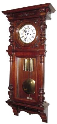 C.1880, German, Gustav Becker, walnut cased Vienna Regulator, 2-weight, double door style, LESS top trim, mixed lot. — Antique Clocks Price Guide