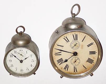 (lot of 2) C.1920 Ansonia Clock Co., alarm timepieces with 30-hour lever movements. — Antique Clocks Price Guide