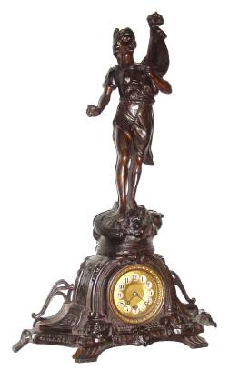 C.1900, German, Cast Spelter Figural Clock, in the French style, as-found. — Antique Clocks Price Guide