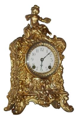 C.1904, Ansonia Clock Co., "Crest", 8-day time/strike mantel clock. — Antique Clocks Price Guide