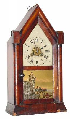 C.1875, Jerome and Co., (New Haven) mini rosewood 30 hour steeple, time and alarm. — Antique Clocks Price Guide
