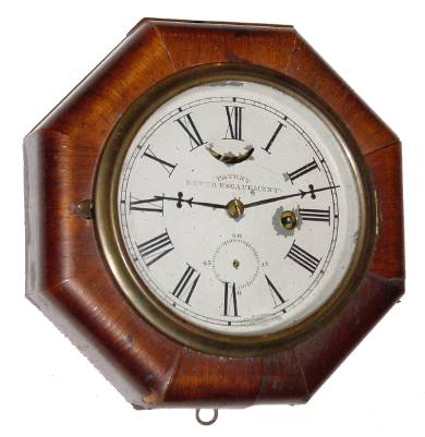 C.1868, Gilbert Manufacturing Co., Winsted, Conn, 30-hour lever escapement, octagon gallery timepiece. — Antique Clocks Price Guide