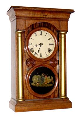 C.1870, E. Ingraham and Co., 8-day time and strike mantel clock, arch column. — Antique Clocks Price Guide