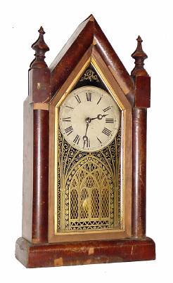 C.1885, Jerome and Co. (New Haven), 8-day time and strike "Sharp Gothic" steeple clock. — Antique Clocks Price Guide