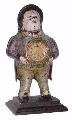 C.1860, Bradley and Hubbard, JOHN BULL blinking eye novelty clock, one day. — Antique Clocks Price Guide