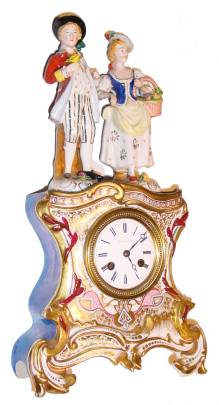 C.1850, French, Paris Porcelain Clock, retailed by Henry and Cie (signed on mov't and dial), with repairs. — Antique Clocks Price Guide