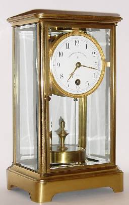 C.1910, French, C. Grivolas and Cie, 400 Day clock in brass and glass crystal regulator case. — Antique Clocks Price Guide