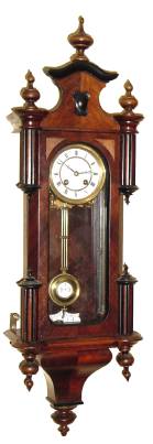 C.1875, German, Lenzkirch, Small Spring Vienna, 8-day time and gong strike, with 3.7 inch dial, serial number 287899. — Antique Clocks Price Guide