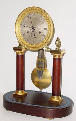 C.1800, Leroy, Paris, Pinwheel Regulator, under glass dome, 8-day bell strike, knife edge pendulum, with center seconds hand. — Antique Clocks Price Guide