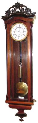 C.1855, Austrian, Late Biedermeier, 30-Day, one weight Vienna Regulator, in a rosewood and grained case, piecrust bezel. — Antique Clocks Price Guide