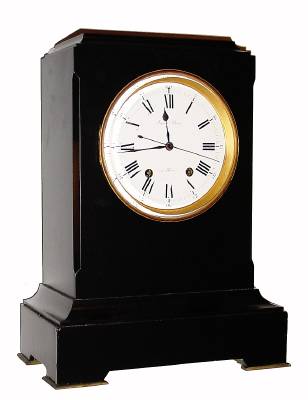 C.1880, French, Jumel-Paris, a Meru, 30-Day time and strike mantel regulator in a black marble case, and with center seconds hand. — Antique Clocks Price Guide