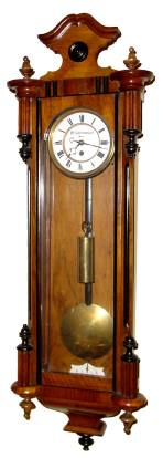 C.1890, Austria, Dial Signed W. Schickmaier, 8-day, Mini 1-weight wall timepiece, small, 4.3" dial. — Antique Clocks Price Guide