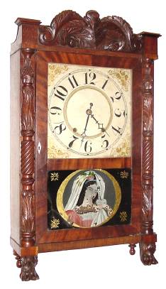 C.1830, Samuel Terry, 30-hour time/strike wooden movement shelf clock. — Antique Clocks Price Guide