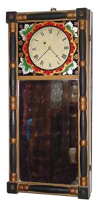 C.1830, Luther Smith, Nashua, NH, New Hampshire Mirror Clock, 8-day single weight. — Antique Clocks Price Guide