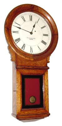 C.1880, E. Howard and Co., Boston, No. 70 Regulator, in oak, 8-day, weight driven timepiece. — Antique Clocks Price Guide