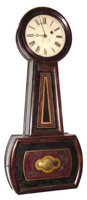 C.1870, E. Howard and Co., Boston, No. 4 Banjo, 8-day, weight driven timepiece, fruitwood case, with rosewood graining. — Antique Clocks Price Guide