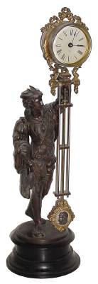 C.1885, Ansonia Clock Co., FISHER SWING clock, with small 3" canister (hard to find). — Antique Clocks Price Guide