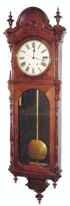 C.1878, Welch, Spring and Co., Regulator No. 1, 8-day, 2-weight time in rosewood. — Antique Clocks Price Guide