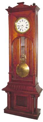 C.1890, American Cherry Cased Jeweler's clock, with Swiss pinwheel movement and center seconds hand. — Antique Clocks Price Guide