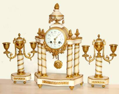 C.1890, French, Pepauvre, Portico Clock in the style of a century earlier, 8-day time and bell strike. — Antique Clocks Price Guide
