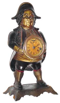 C.1860, Bradley and Hubbard, CONTINENTAL, iron cased blinking eye clock, with brass lever, 30 hour movement. — Antique Clocks Price Guide