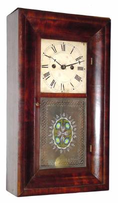 C.1855, Wm. S. Johnson, New York, Miniature OOG, with uncommon 2-weight S. B. Terry movement. — Antique Clocks Price Guide