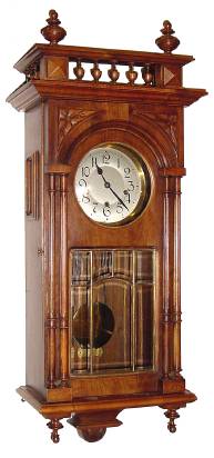 C.1910, French, 4-Column Westminster chime wall clock in walnut, 8-day. — Antique Clocks Price Guide