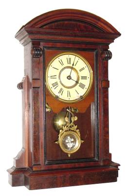 C.1880, Seth Thomas Clock Co., ST. PAUL 8-day time and strike, city series walnut and burled veneer shelf clock. — Antique Clocks Price Guide
