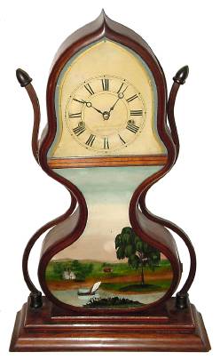 C.1848, J. C. Brown, Forestville Conn, Shelf Acorn, 8-day fusee movement, clock No. 76 from the original J. Cheney Wells collection. — Antique Clocks Price Guide