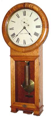 C.1900, Seth Thomas, Regulator No. 2, single weight, 8-day timepiece in oak. — Antique Clocks Price Guide