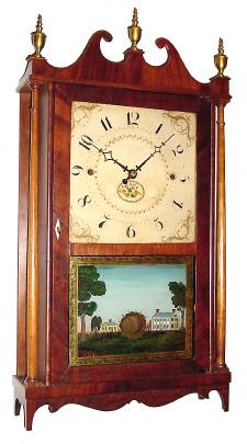 C.1825, Norris North, Torrington, Conn, 30 hour wooden works Pillar and Scroll, with restorations. — Antique Clocks Price Guide