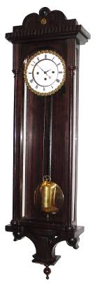 C.1850, Austrian, late Biedermeier, Grand Sonnerie, one weight, two spring Vienna Regulator, in a false grained case. — Antique Clocks Price Guide