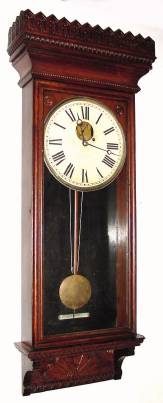 C.1901, Wm. L. Gilbert, Regulator No. 14, in oak, single weight wall timepiece. — Antique Clocks Price Guide